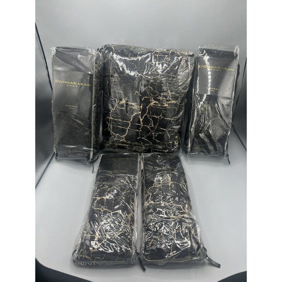 Donna Karan Black Onyx Full/Queen Duvet Cover + 2 Standard Shams + 2 Euro Shams - Picture 6 of 16